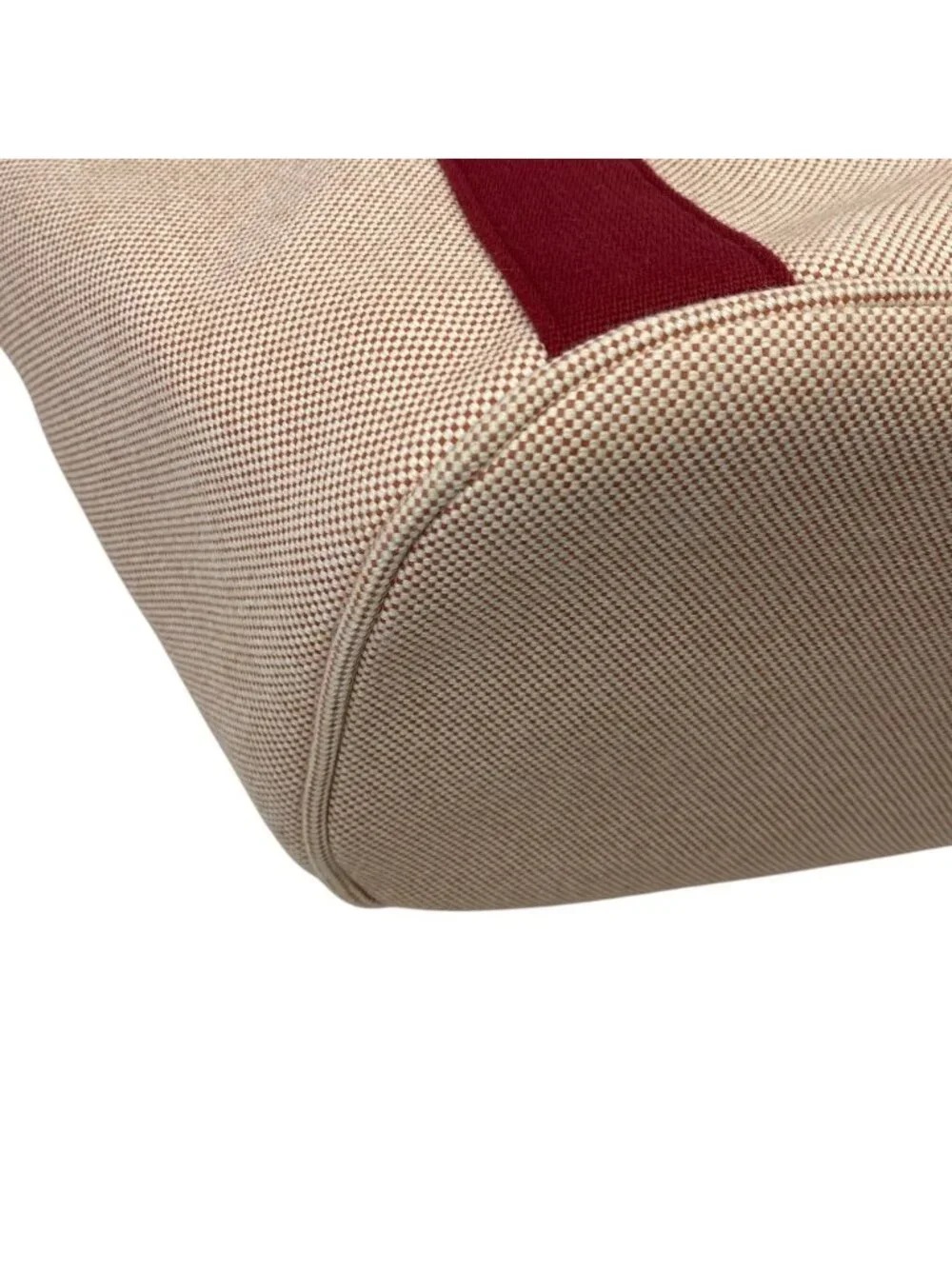 Hermes Cabriole Mothersbag Tote Canvas Toile Ash Bordeaux Beige Light Weight